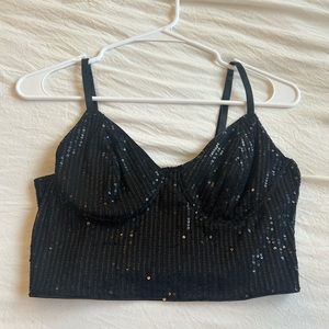 Sequin bustier top